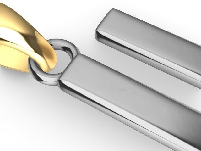 u Alphabet pendant stl verified 3D print model_3