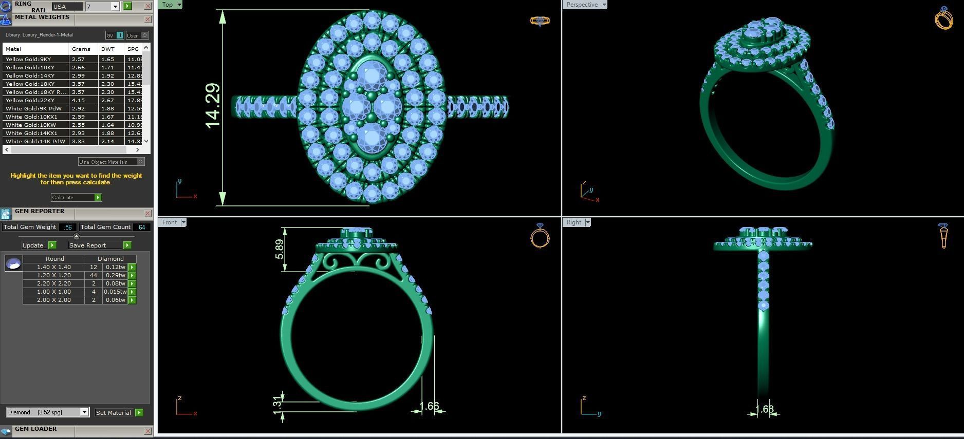 engagement ring 3D print model_3