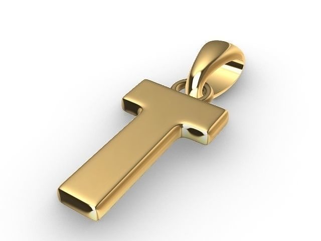 t letter pendant stl verified  3D print model