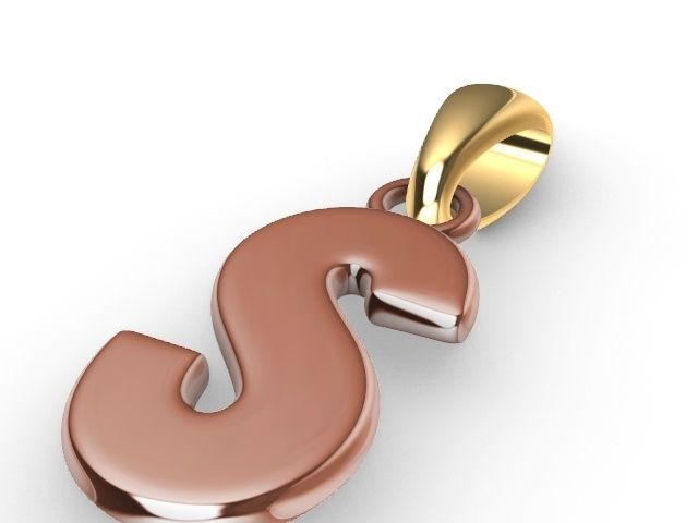 s letter pendant stl verified 3D print model_1