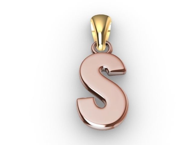 s letter pendant stl verified 3D print model_3
