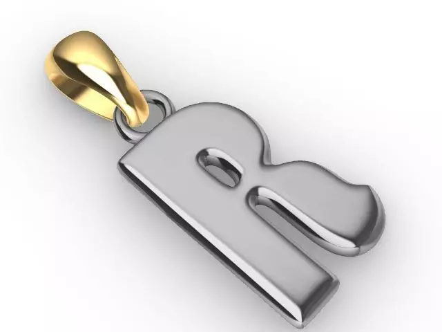 r letter pendant stl verified  3D print model_0
