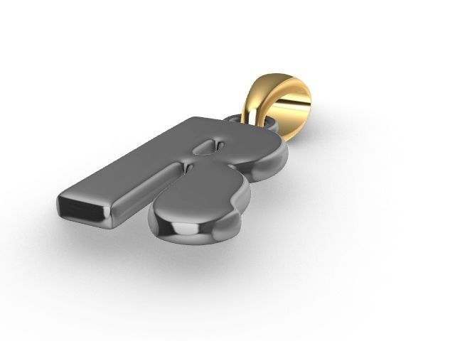r letter pendant stl verified  3D print model_2