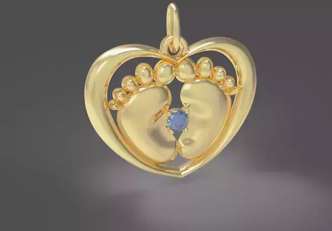 baby feet pendant