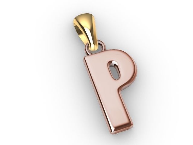p letter pendant stl verified 3D print model_5