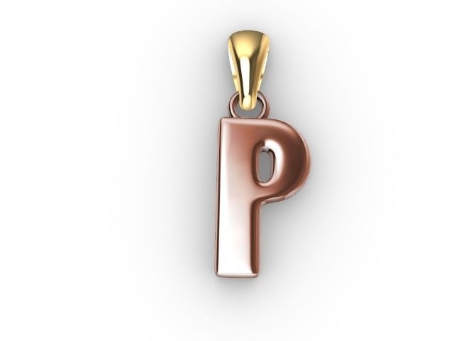 p letter pendant stl verified 3D print model_3