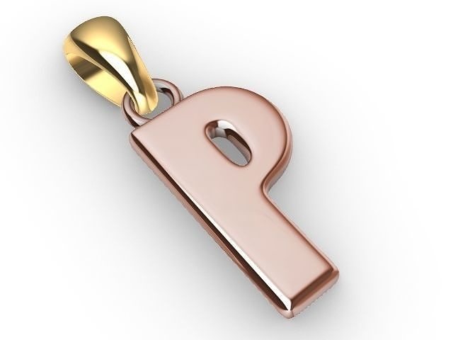 p letter pendant stl verified  3D print model