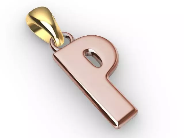 p letter pendant stl verified 3D print model_0