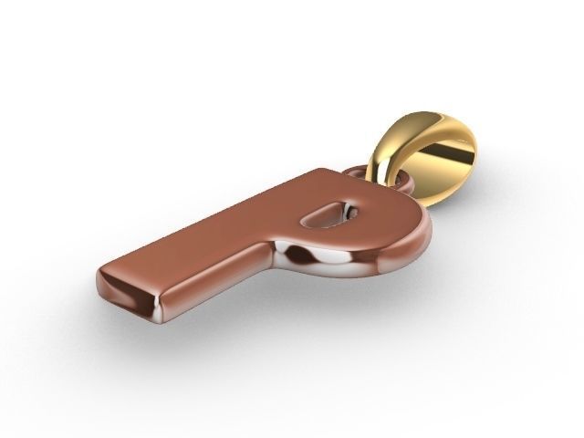 p letter pendant stl verified 3D print model_2
