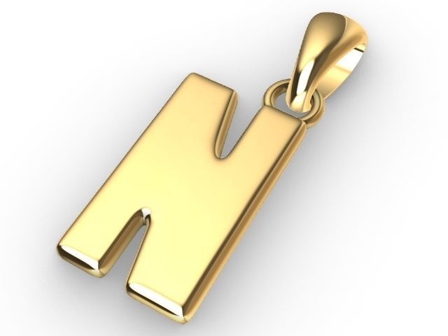 n Alphabet pendant stl verified 3D print model_1