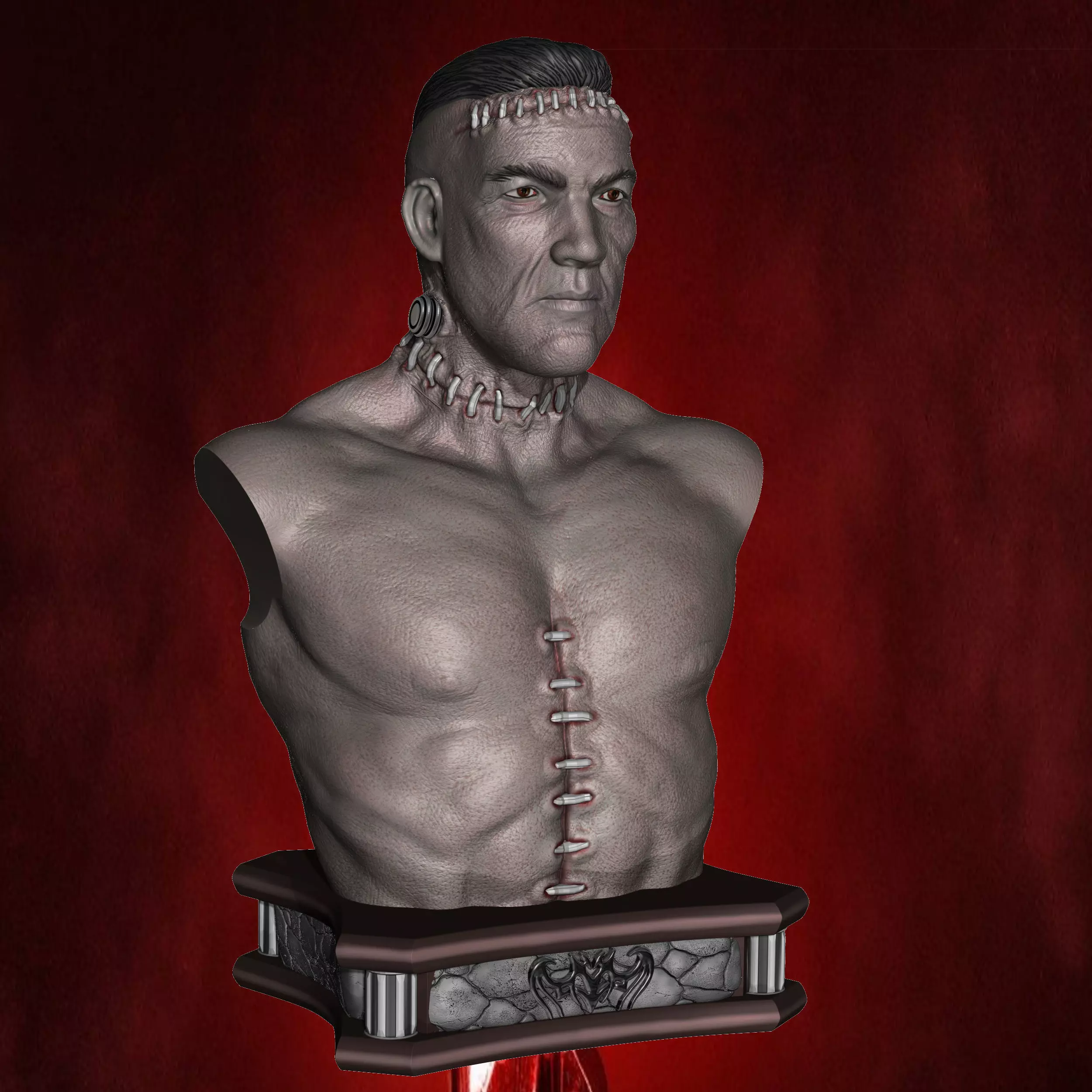 Frankenstein model bust Free 3D print model_0
