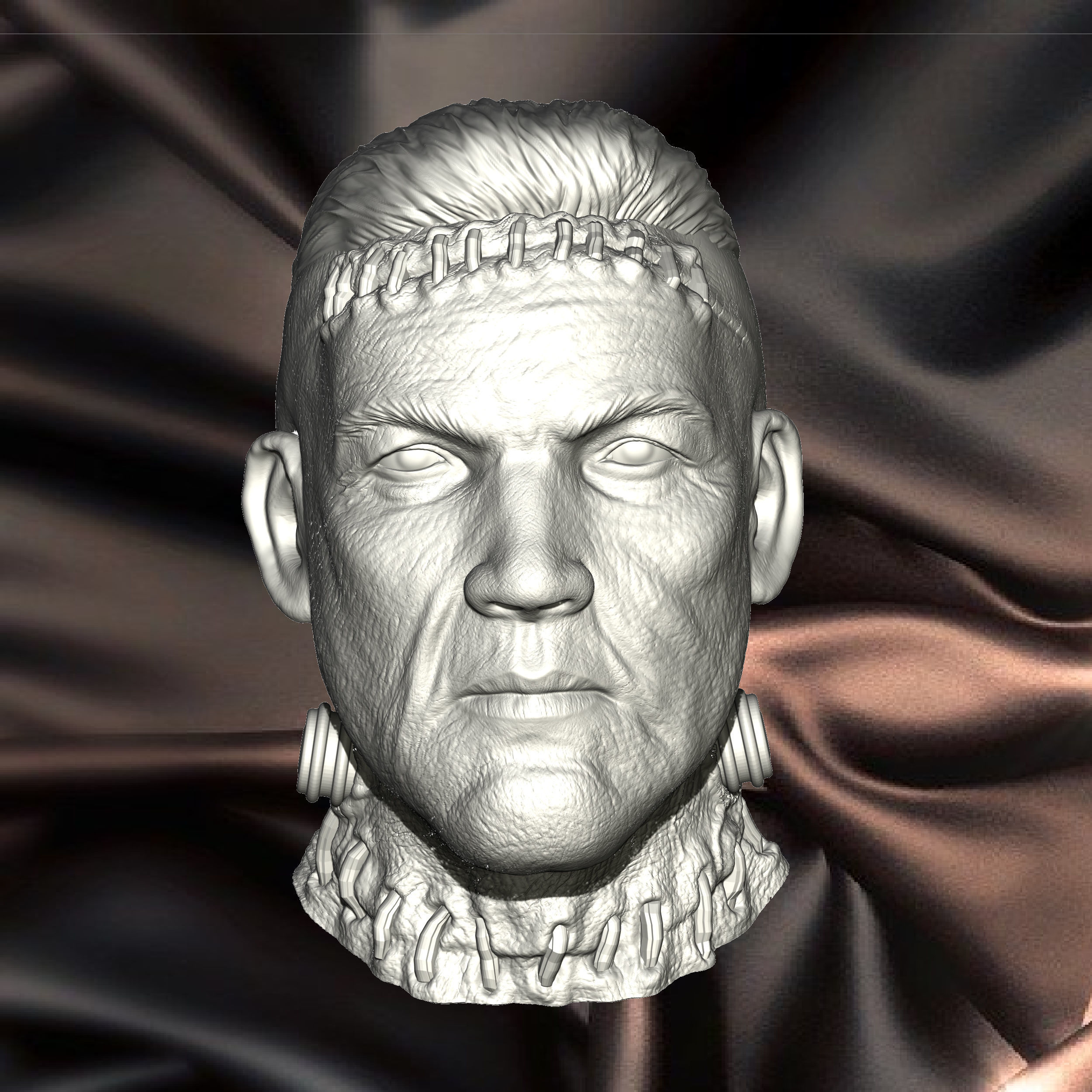 Frankenstein model bust Free 3D print model_5