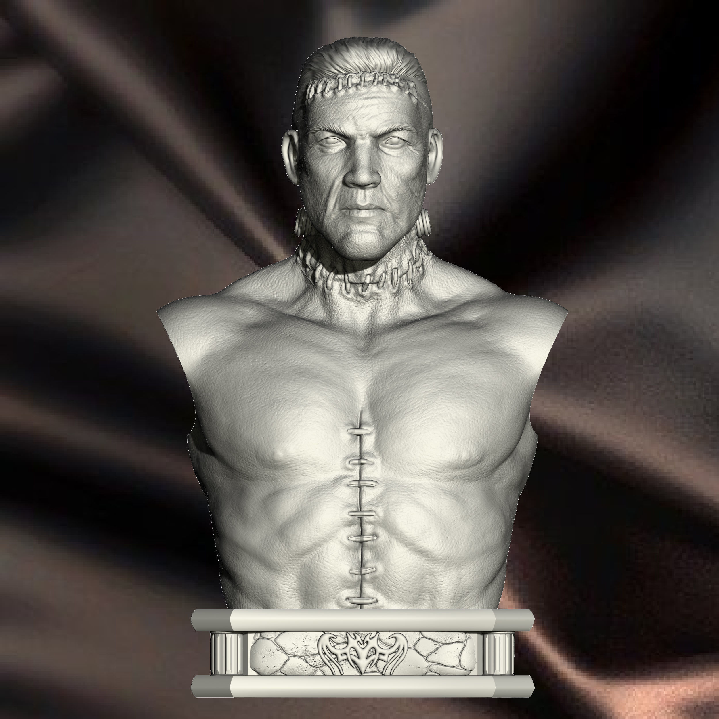 Frankenstein model bust Free 3D print model_1