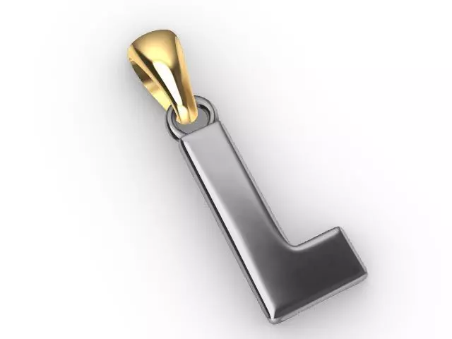 l Alphabet pendant stl verified 3D print model_0