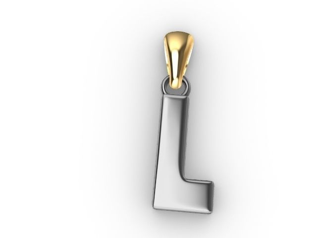l Alphabet pendant stl verified 3D print model_2