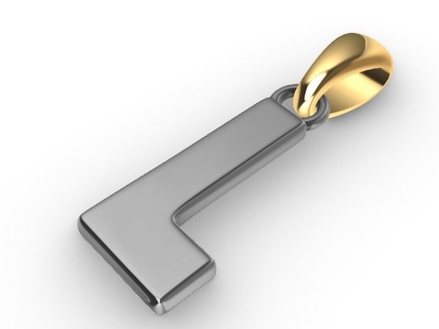 l Alphabet pendant stl verified 3D print model_3