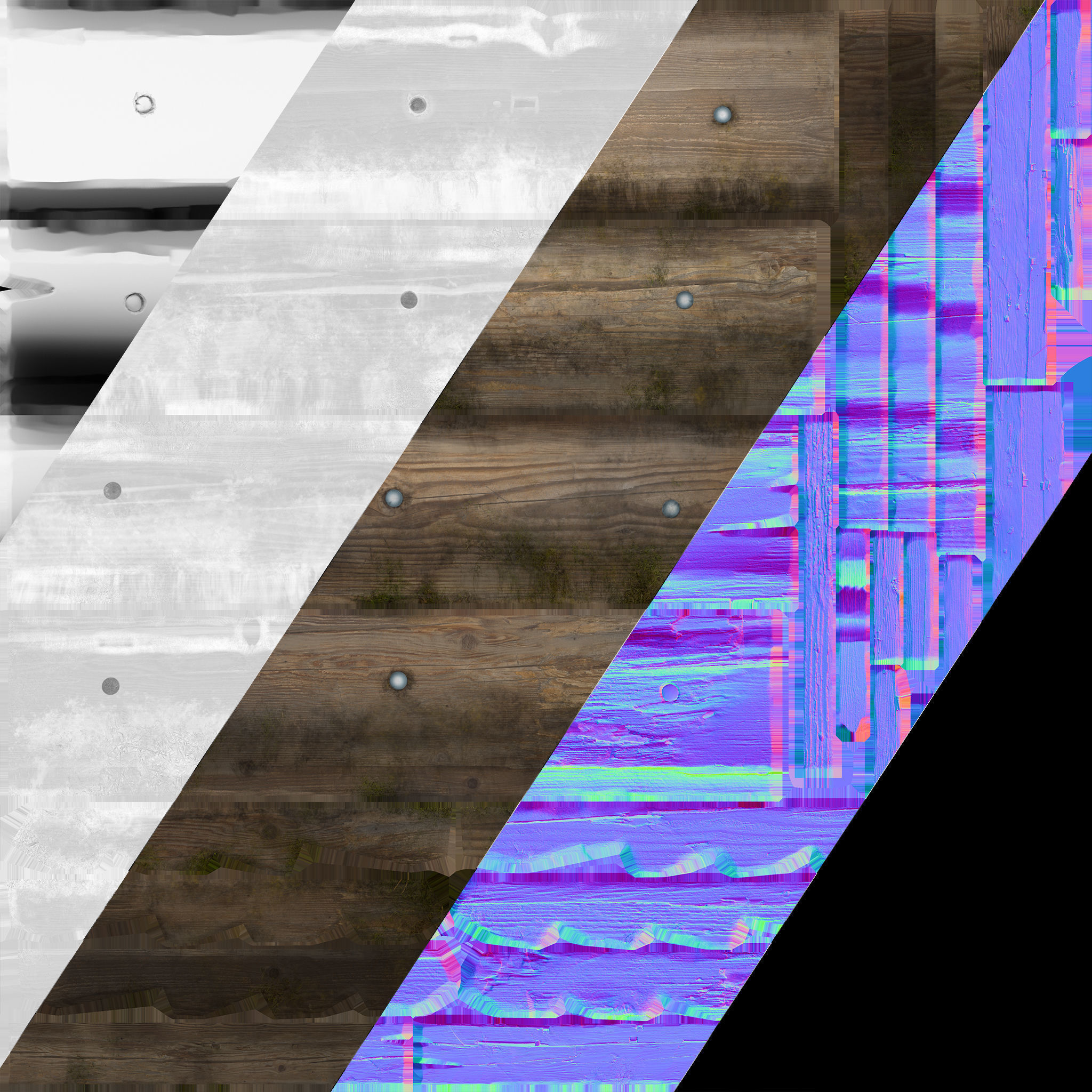 Wooden Stairs Low-poly 3D model_8