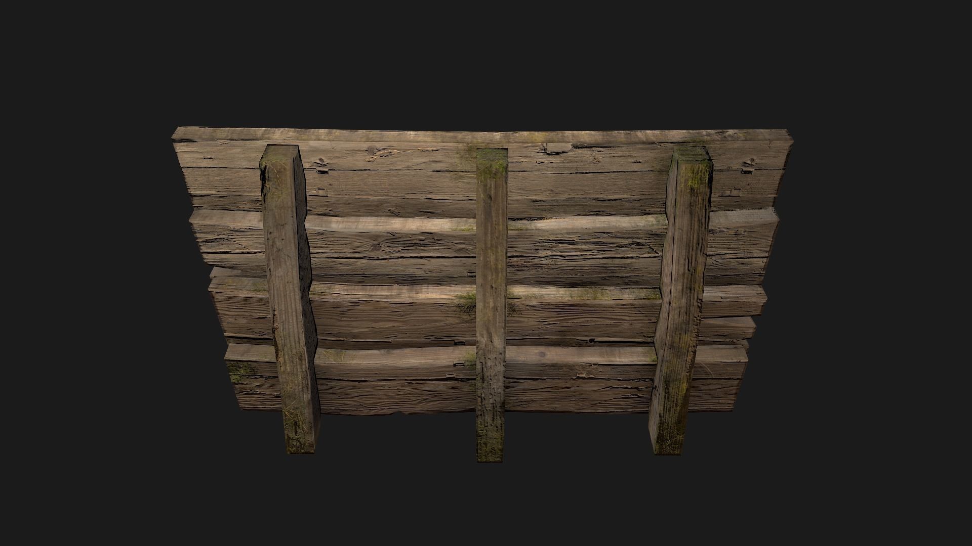 Wooden Stairs Low-poly 3D model_20