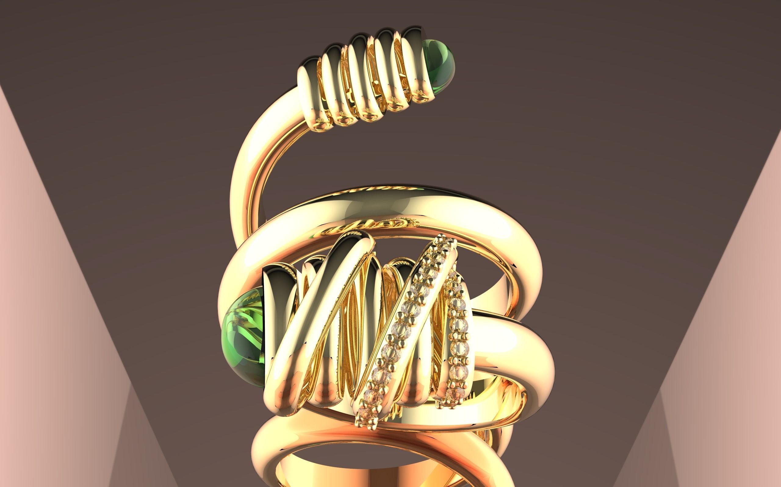 Spring Ring  3D print model_9