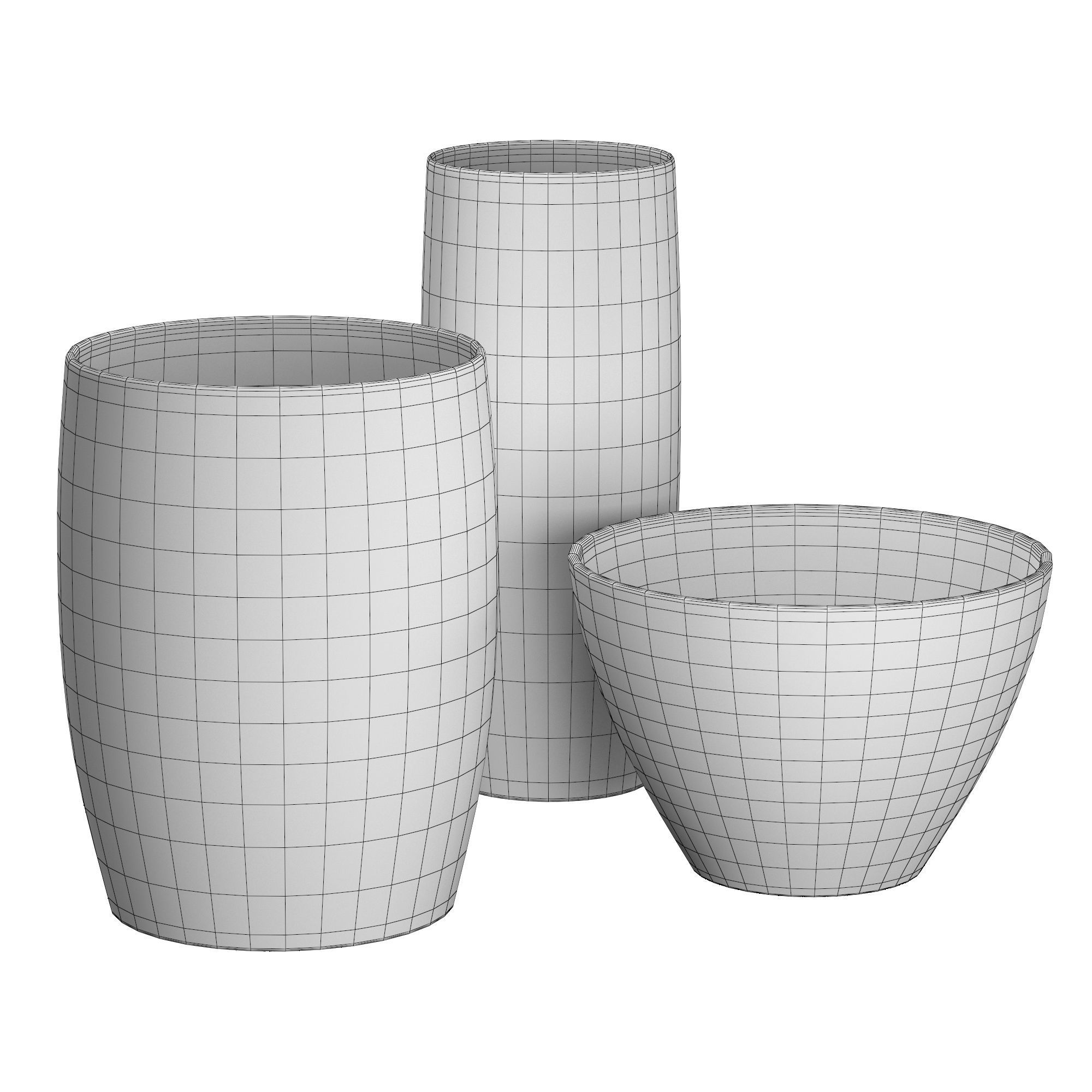 Terracotta Pots 2 3D model_4