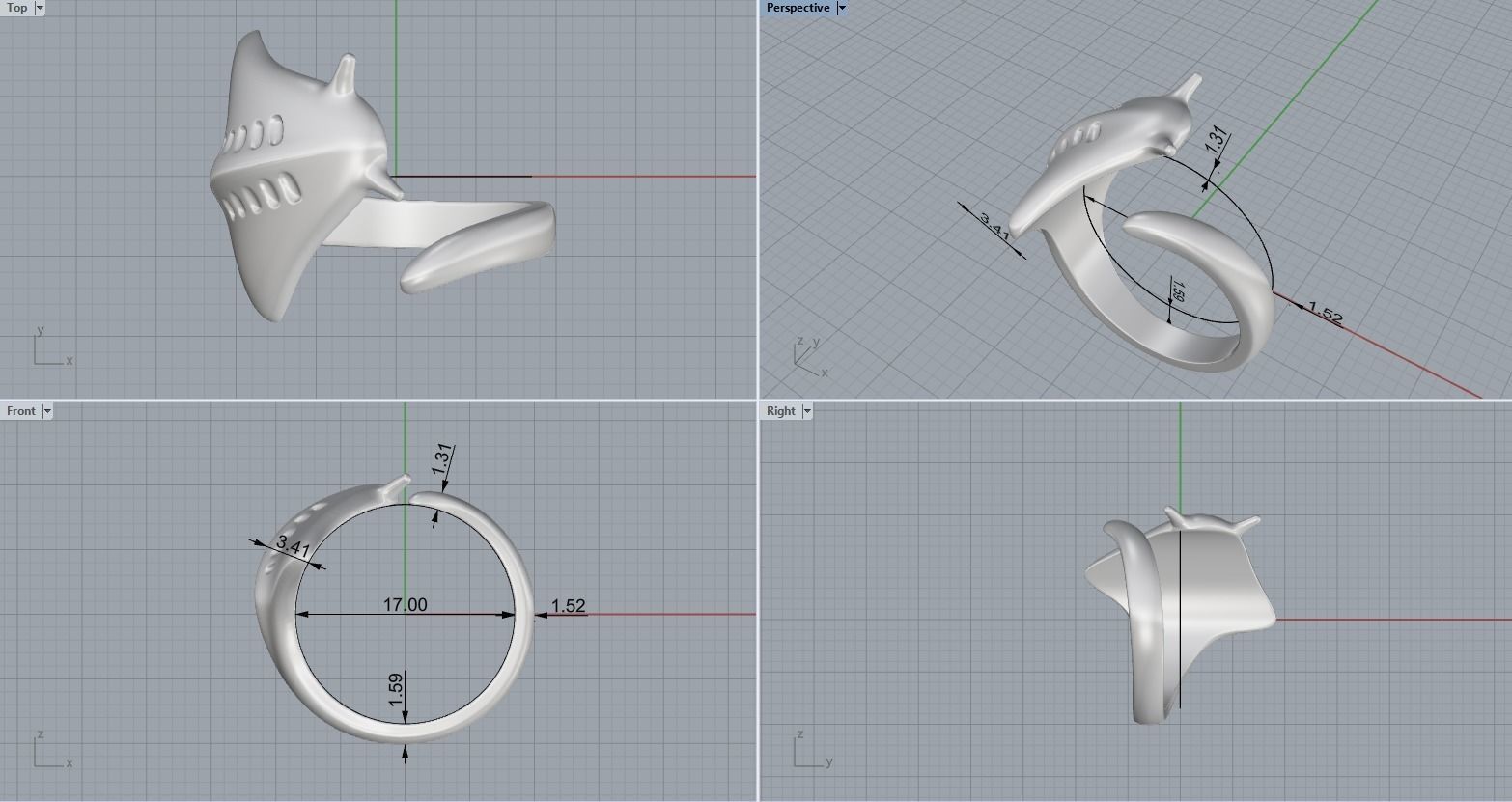 slope fish ring model Z274 3D print model_3
