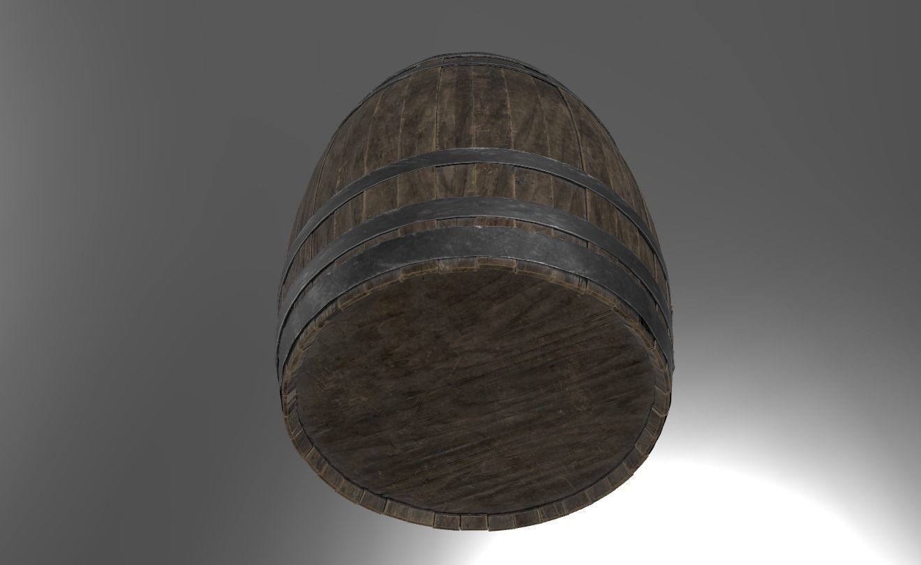 Game Ready Old Barrel Low-poly 3D model_14