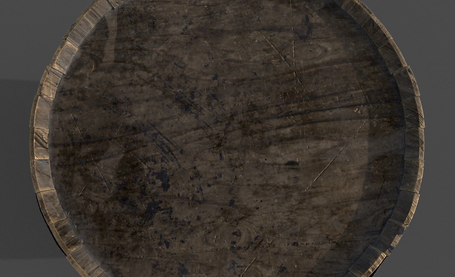 Game Ready Old Barrel Low-poly 3D model_5