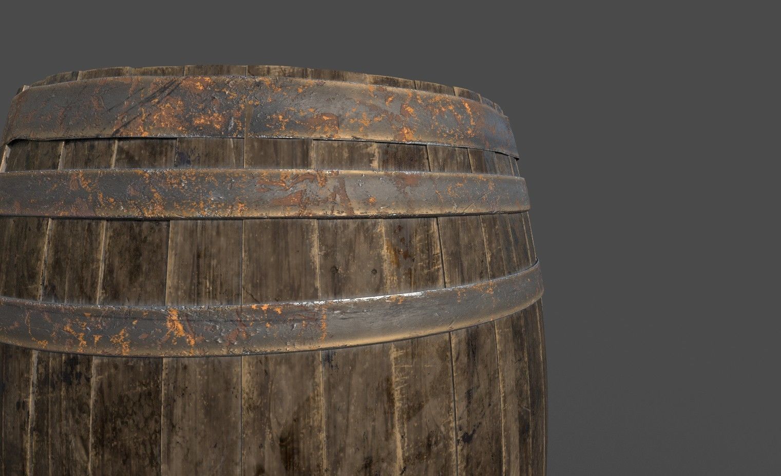 Game Ready Old Barrel Low-poly 3D model_7
