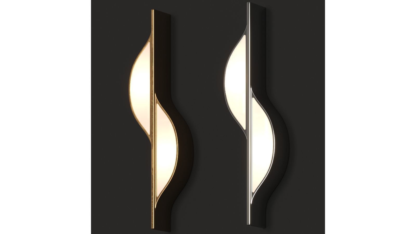 Kelly Wearstler Avant Large Curved Sconce 3D model_1