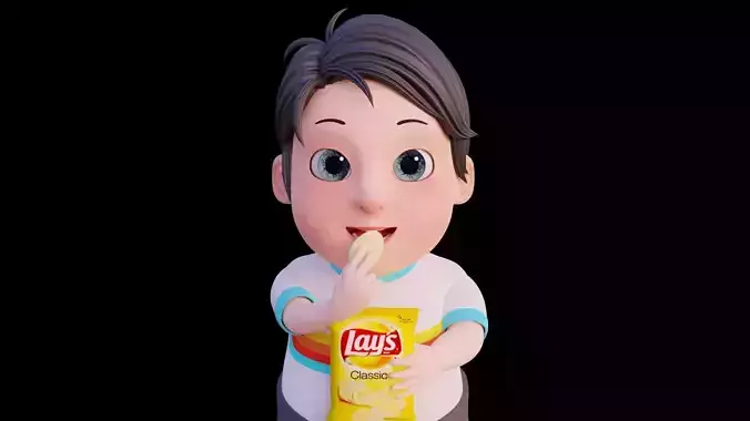 Cartoon Fat Boy - FULLY RIGGED