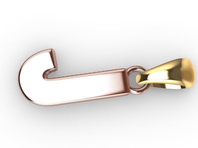 j Alphabet pendant stl verified 3D print model_1