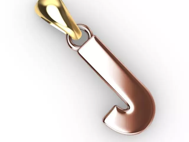 j Alphabet pendant stl verified 3D print model_0