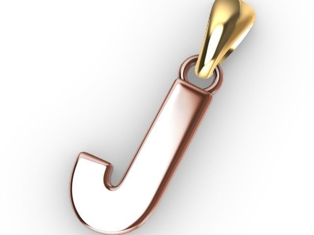 j Alphabet pendant stl verified 3D print model_2