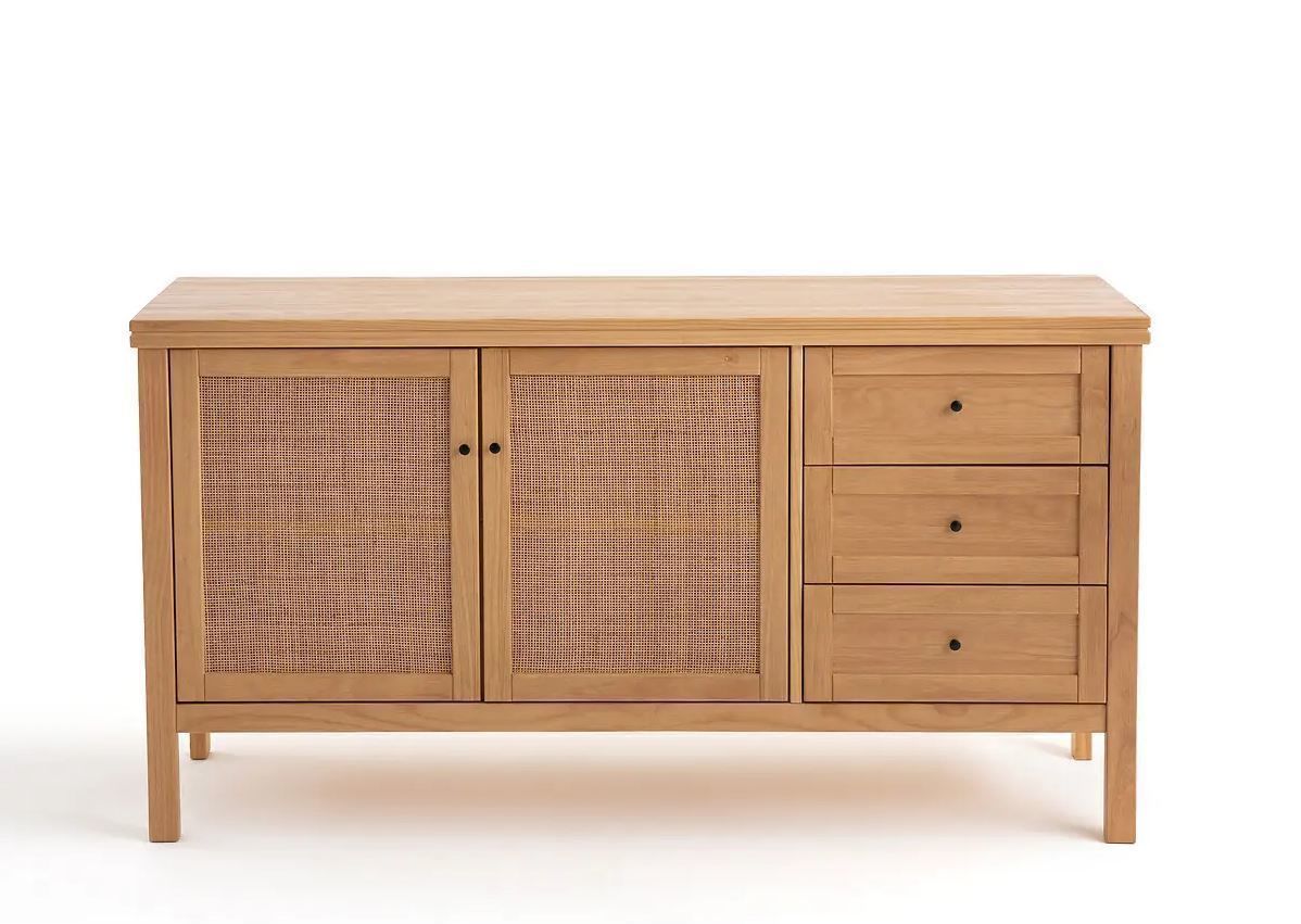 Sideboard Gabin made of pine and rattan 3D model_7