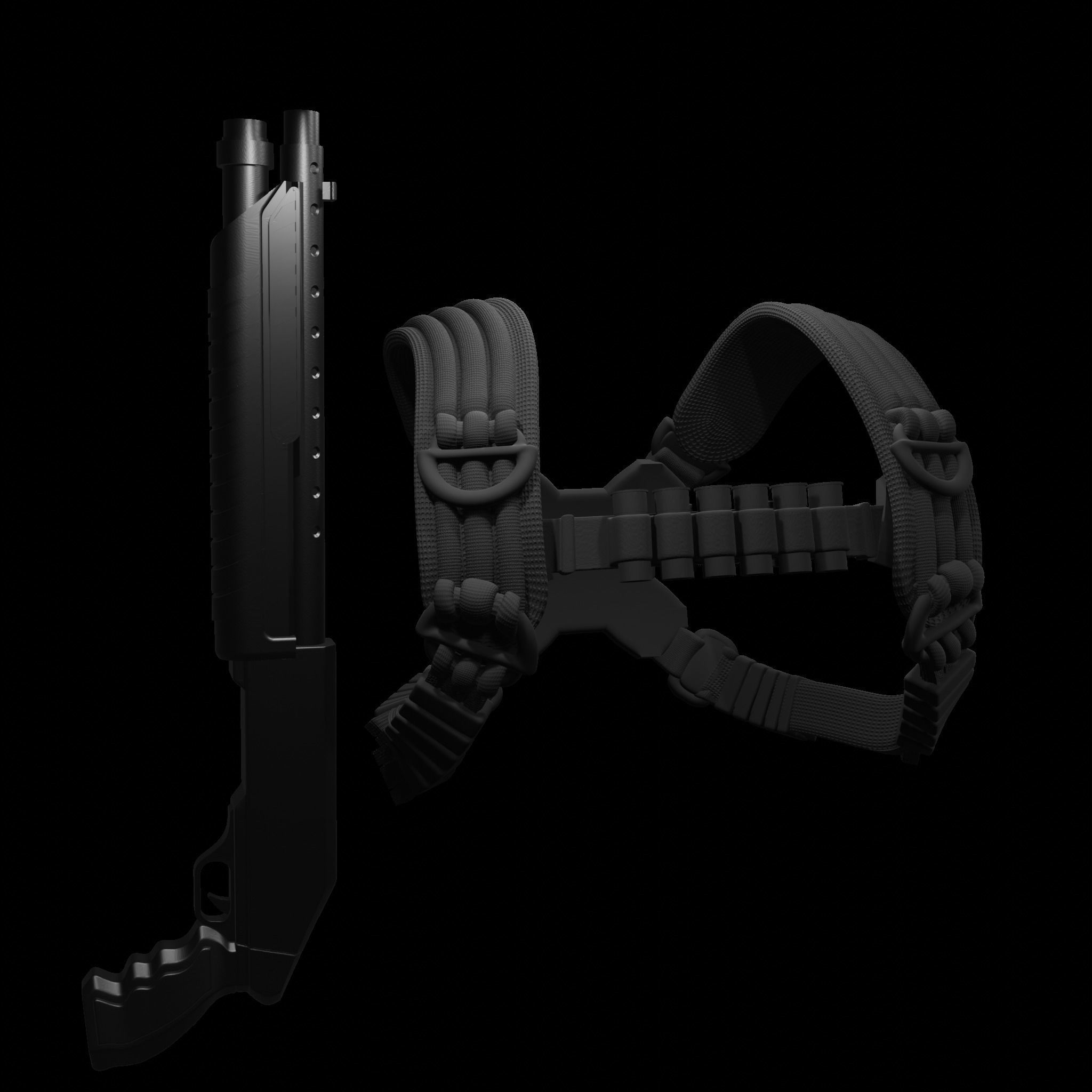 One12Scale Tactical chest harness  3D print model_3
