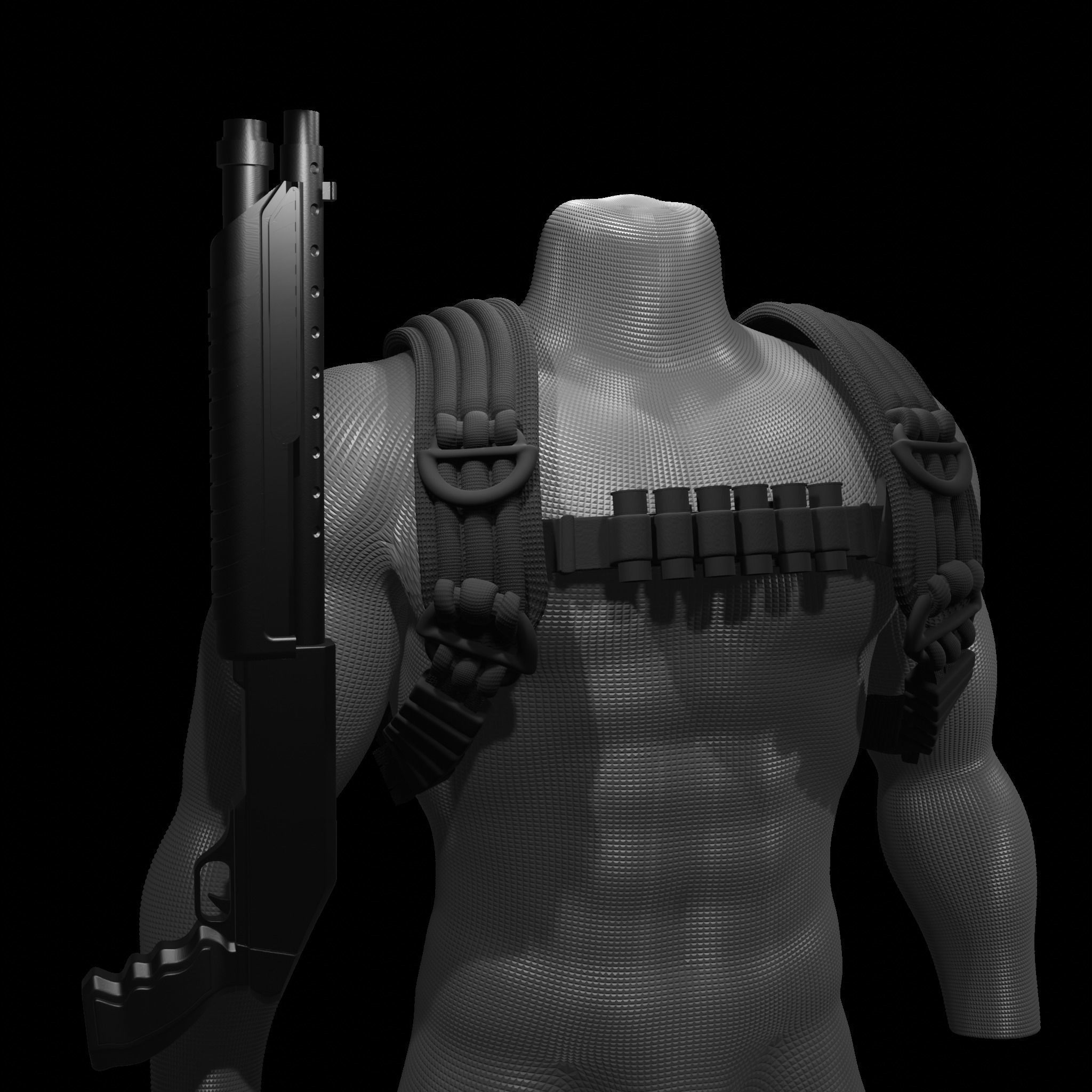 One12Scale Tactical chest harness  3D print model_4