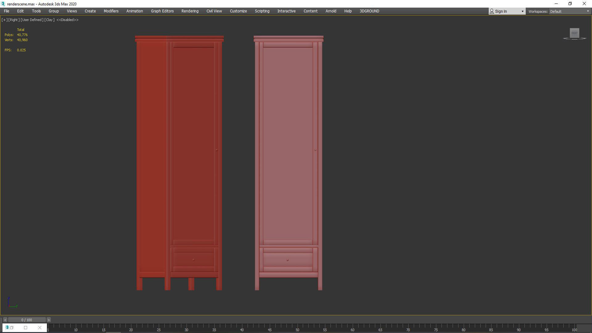 Gabin wardrobe in solid pine and rattan 3D model_4