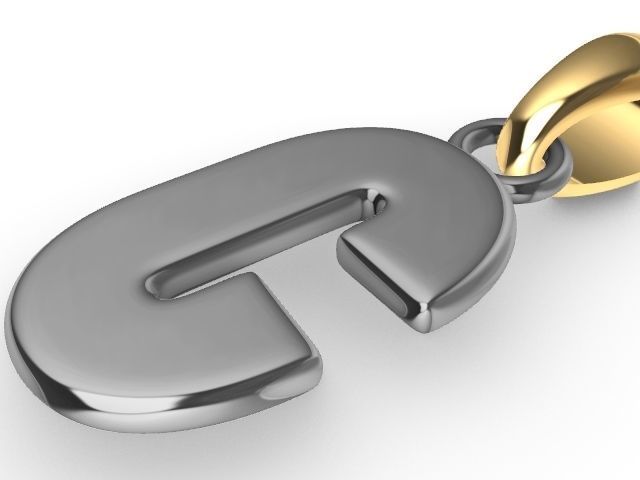 c letter pendant stl verified  3D print model_1