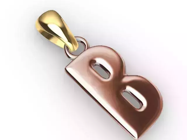 b letter pendant stl verified 