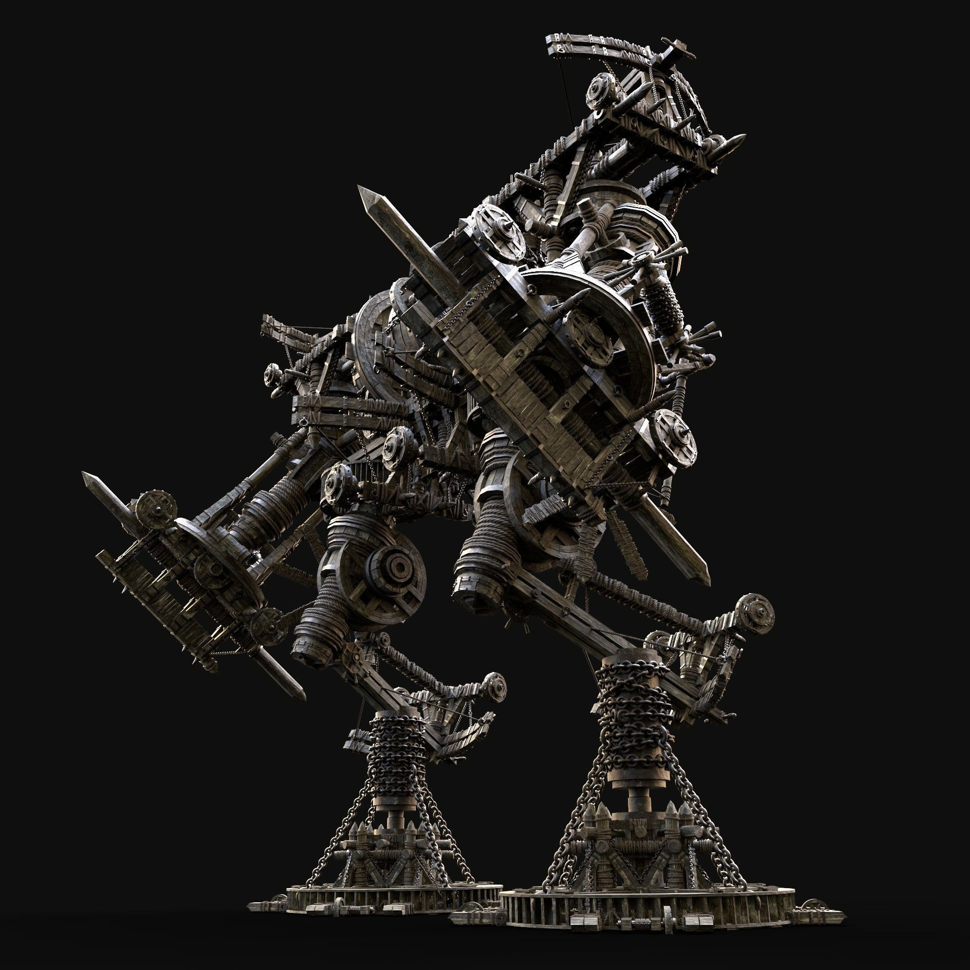 MECH GIANT ROBOT SIEGE ENGINE MACHINE WAR CONSTRUCTION MECHA Low-poly 3D model_1