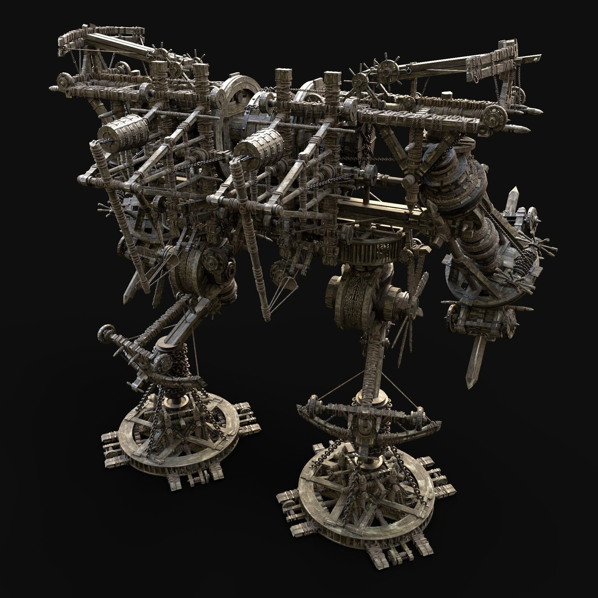 MECH GIANT ROBOT SIEGE ENGINE MACHINE WAR CONSTRUCTION MECHA Low-poly 3D model_3