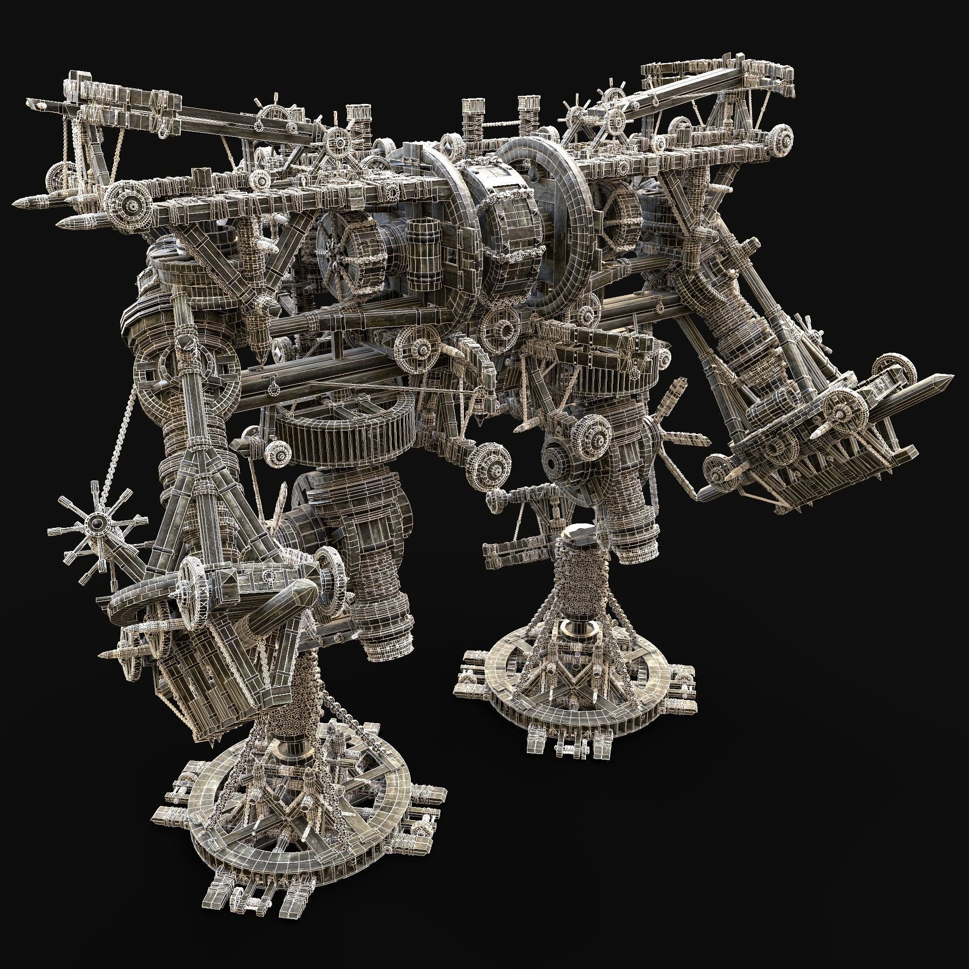 MECH GIANT ROBOT SIEGE ENGINE MACHINE WAR CONSTRUCTION MECHA Low-poly 3D model_8