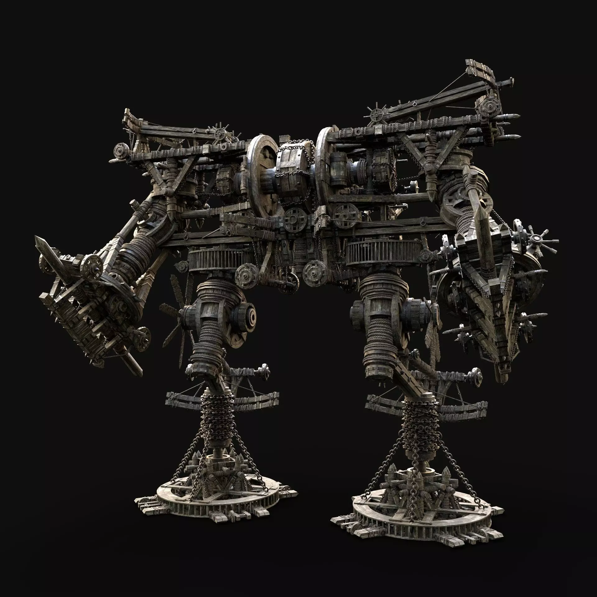 MECH GIANT ROBOT SIEGE ENGINE MACHINE WAR CONSTRUCTION MECHA Low-poly 3D model_0