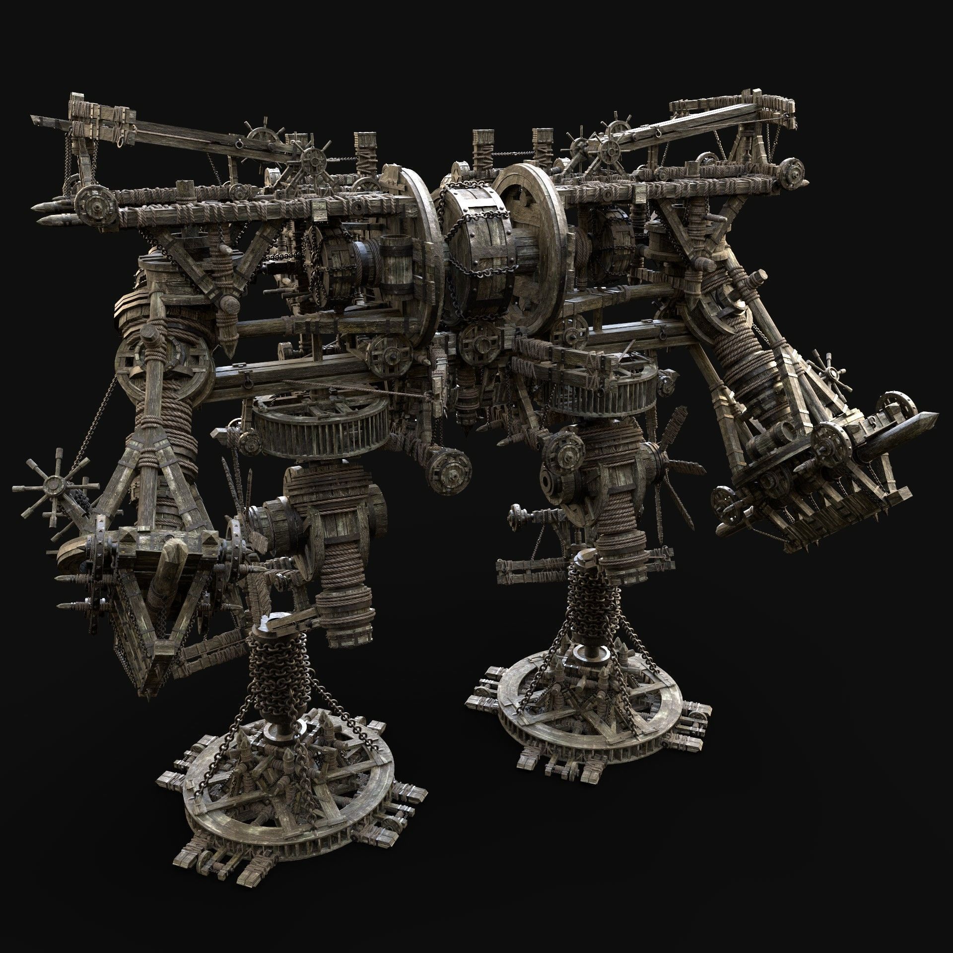 MECH GIANT ROBOT SIEGE ENGINE MACHINE WAR CONSTRUCTION MECHA Low-poly 3D model_5