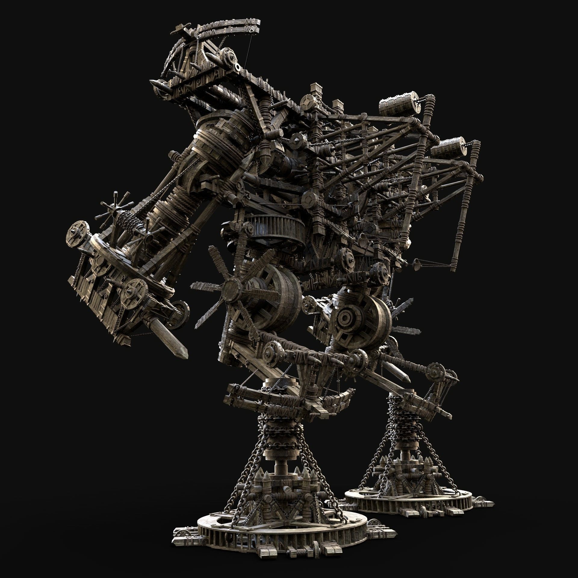 MECH GIANT ROBOT SIEGE ENGINE MACHINE WAR CONSTRUCTION MECHA Low-poly 3D model_2