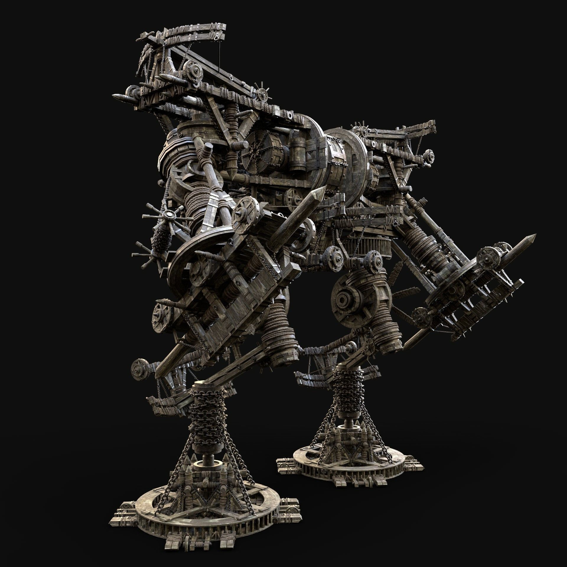 MECH GIANT ROBOT SIEGE ENGINE MACHINE WAR CONSTRUCTION MECHA Low-poly 3D model_4