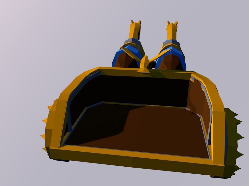 Chariot horse and cart Low-poly 3D model_3