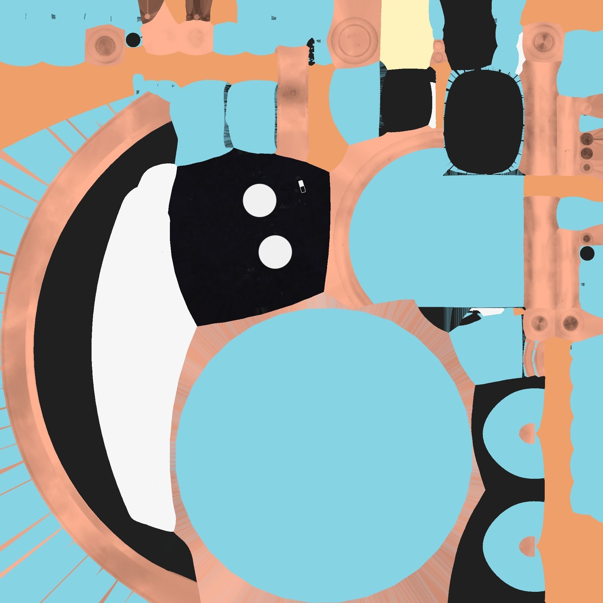 Cute Robot D01 Orange Blue - SciFi Character Design Low-poly 3D model_20