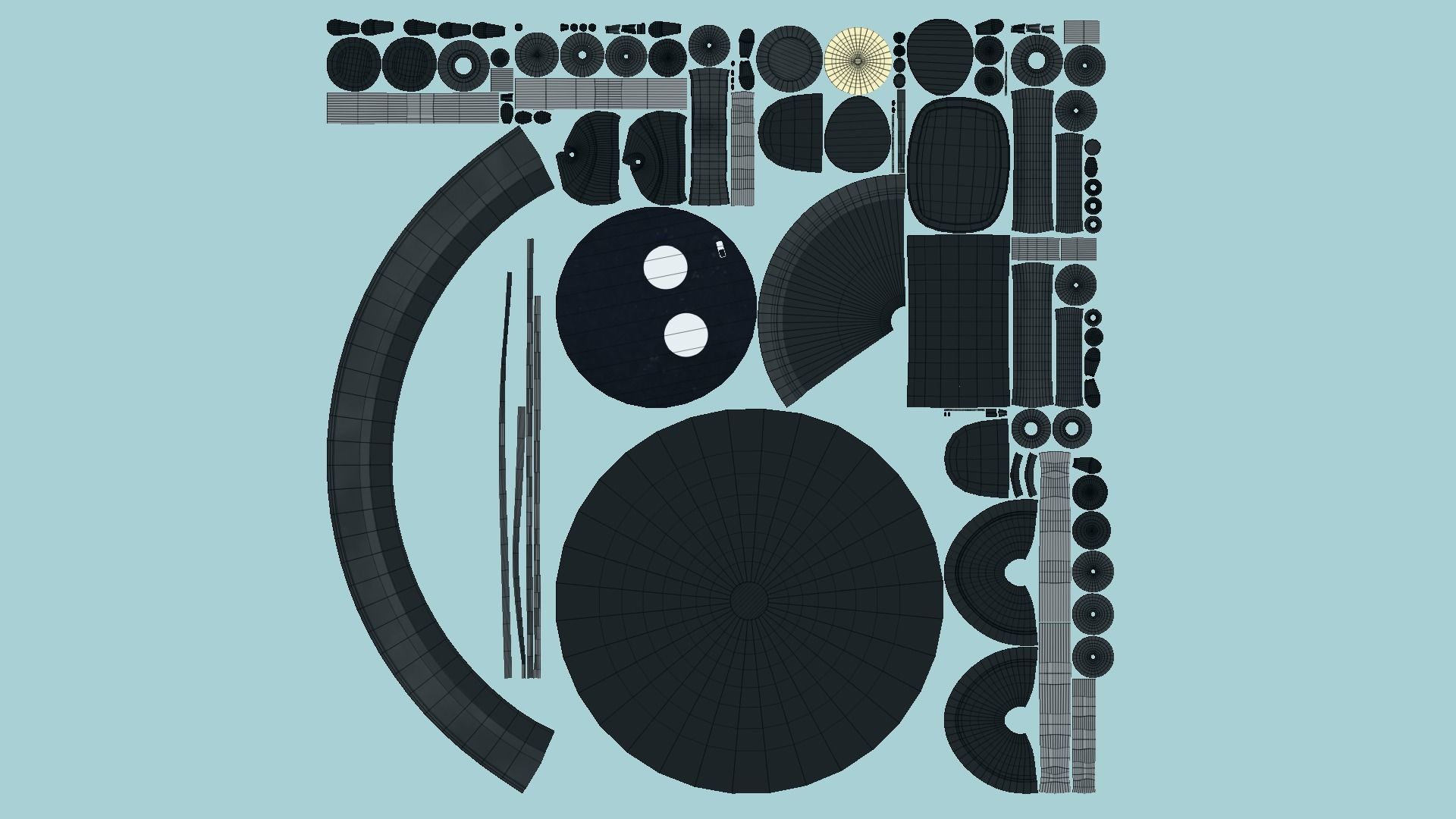 Cute Robot D02 Black - SciFi Character Design Low-poly 3D model_7