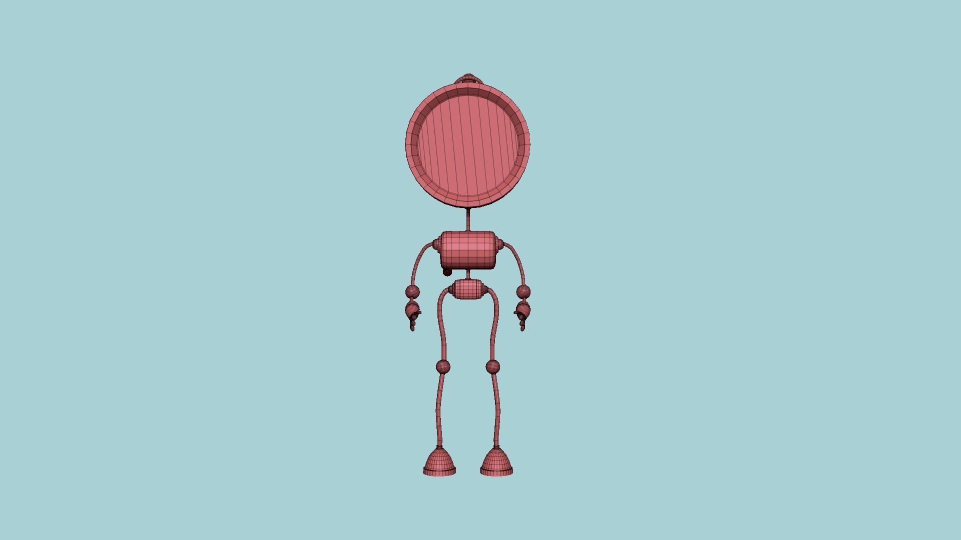 Cute Robot D02 Black - SciFi Character Design Low-poly 3D model_14